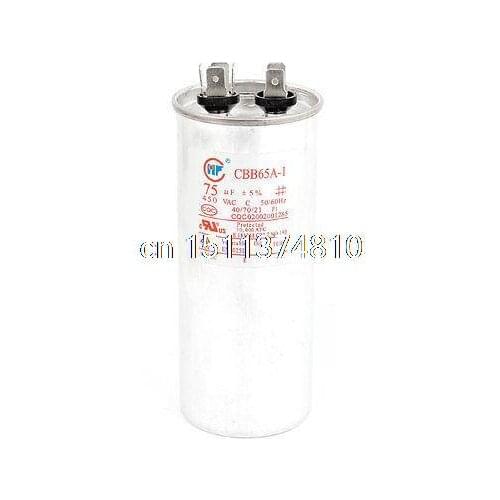 AC 450V 6 Pin Terminal Polypropylene Film Air Conditioner Motor Capacitor 75uF