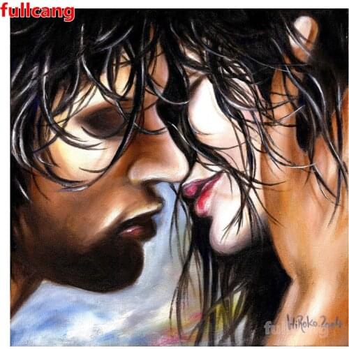 Full Square round Full Display 5D DIY Diamond Painting couple Kiss 3D Embroidery Cross Stitch Mosaic Puzzle Home Decor JX2077