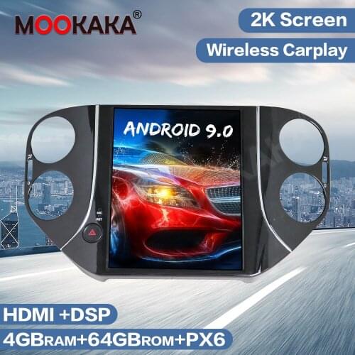 Tesla Style Car Radio GPS Navigation Android Multimedia Player for VW Volkswagen Tiguan 2010-2016 Auto Stereo Wireless Carplay