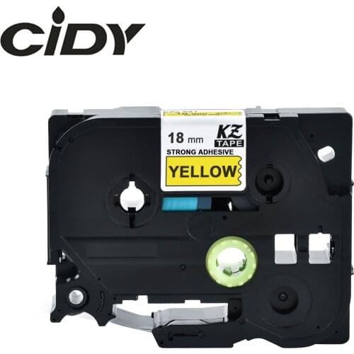 CIDY Compatible tze-S641 Tz-S641 Black on Yellow Strong Adhesive label tape used for brother printer TZE S641 TZ S641
