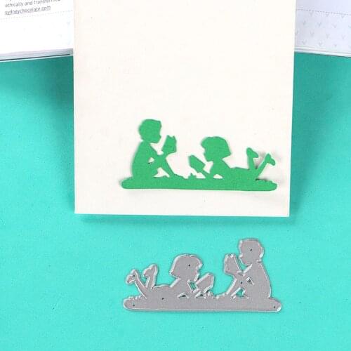 DUOFEN METAL CUTTING DIES reading kids stencil DIY Scrapbook Paper Album 2018 new