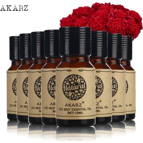 AKARZ Famous brand value meals Patchouli Peppermint Citronella Lotus Ylang Ylang Basil Clary Sage Myrrh essential Oils 10ml*8