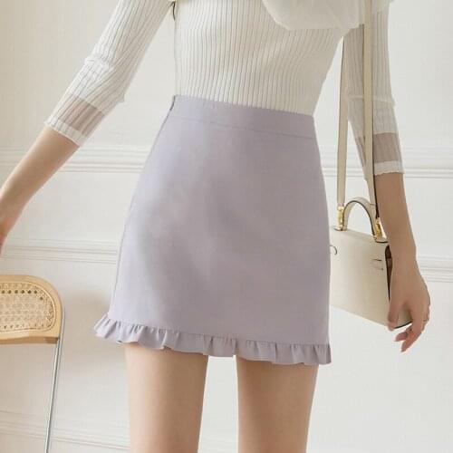 G1740 2021 new female summer women fashion High waist agaric edge chiffon show thin A word skirt cheap wholesale