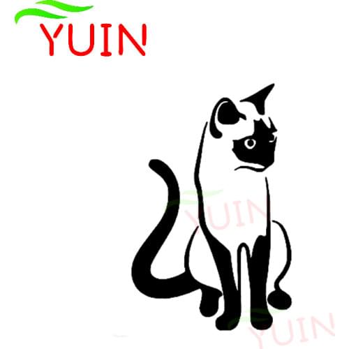 Kitten Siamese Cat Cute Pet Animal Art Car Sticker Motorcycle Auto Accessories Fashion Window Bumper Decoration Anti-UV Decal