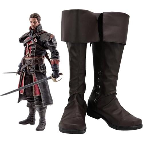 Shay Cormac Cosplay Boots Leather Brown Shoes Custom Made Any Size for Adults and Kids Any Size