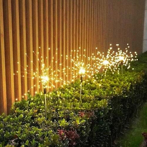 Lamp Solar Power LED Light Dandelion Outdoor Garden Wedding Party Decor Night Lamp Outdoor Grass Globe Dandelion Fireworks-Lamp