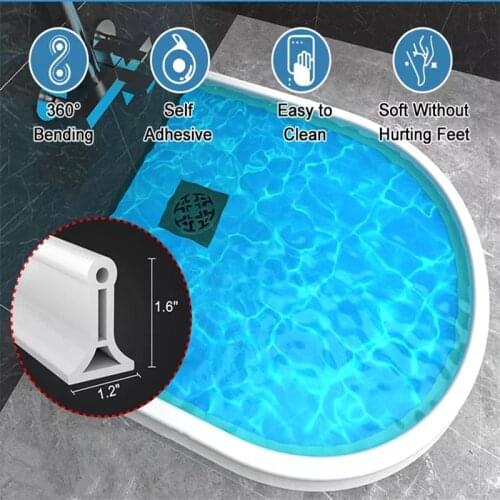 Hot bathroom silicone water stopper Guard blocker toilet Shower Dam Dry And Wet Separation Flood Barrier door bottom seal strip