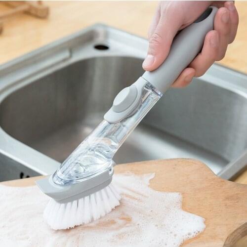 Strong Automatic Add Liquid Bath Brush Magic Spong Tiles Brush Double Strong Decontamination Bath Brush Kitchen Clean Tools