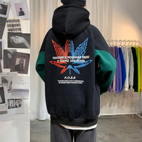 Spring and Autumn Hoodies Men Casual Printed Sweatshirts Male Personality Color-matching Fashion Pullover Hoodies Men