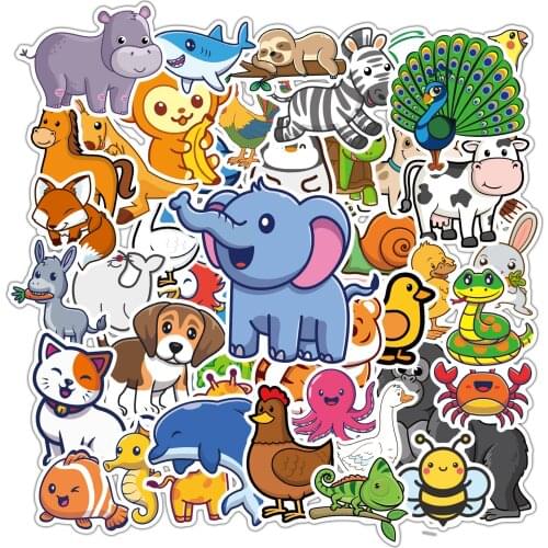 YAMIOW Animals Stickers Anime Mix Dinosaur Dogs Cute Cats Sticker Childrens Toy for Laptop Helmet Water Bottle Skateboard Bike