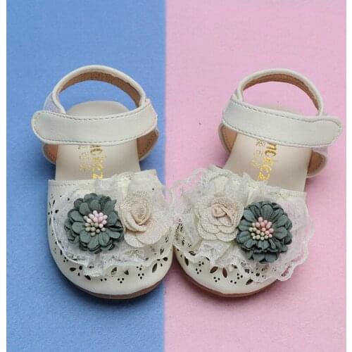 Spring and Summer New Girls' Sandals Baby Girls Toddlers Shoes Childrens Princess Flower Soft-soled Shoes Kids Sweet Shoes
