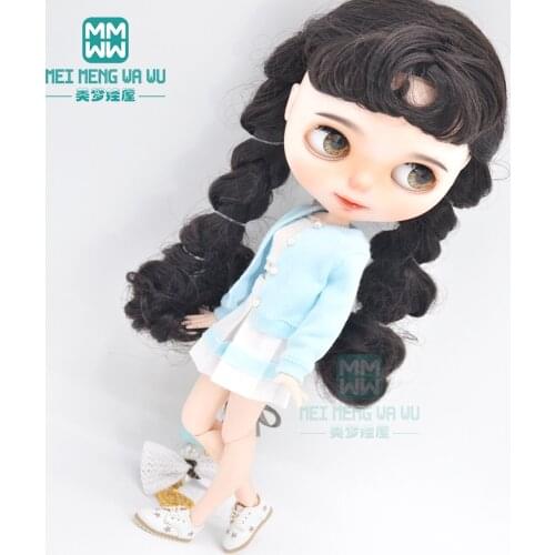 Clothes for doll fits blyth ob24 ob27 azone fashion Cardigan suit, T-shirt, short skirt