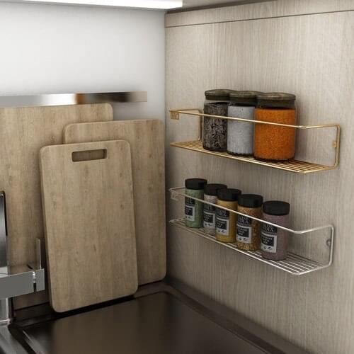 Organizer Kitchen Bathroom Rack Single Gold