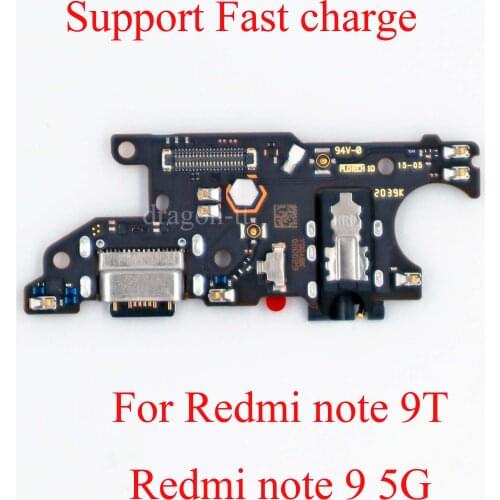 Original USB plug charge board with Headphone Jack for Redmi note 9T charge port flex replacement part