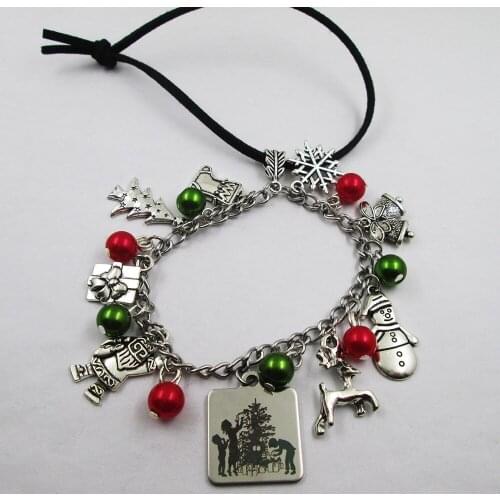 Gift christmas tree christmas theme leather stainless steel chain rearview mirror christmas tree decoration