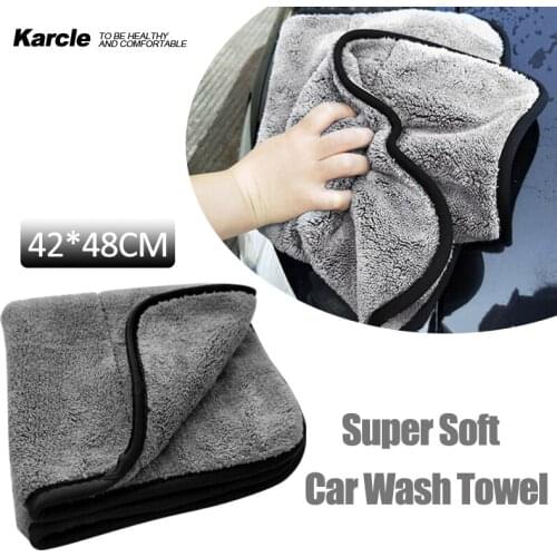 Karcle Microfiber Car Cleaning Towel Coral Fleece Car Wash Towel Drying Towel Multipurpose Household Kitchen Towels