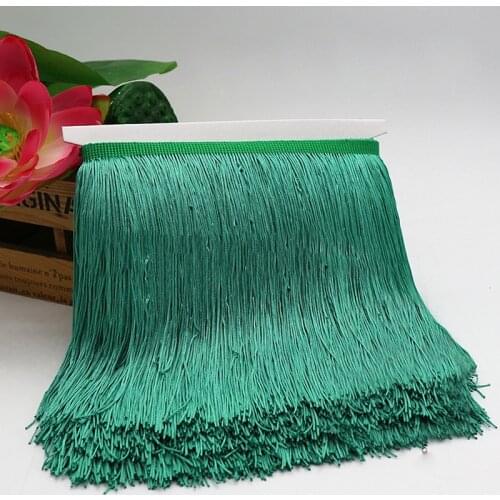 10m Latin Dance Multi-Color Tassel Lace Polyester Encryption Double Line Row Must Stage Clothing Dress Accessories Width 15cm