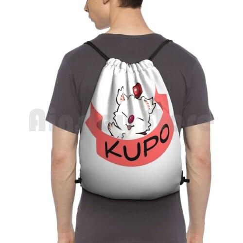 Moogle Final Fantasy Backpack Drawstring Bag Riding Climbing Gym Bag Plant Green Balamb Games Game Pc Console Video Squall