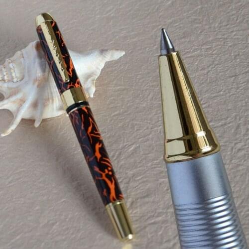 ROLLER BALL PEN JINHAO 250 BLACK WITH ORANGE STRIPS GOLDEN TRIM