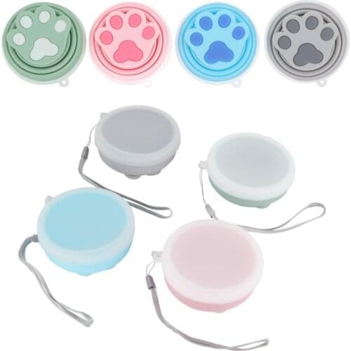 Cute Claw Silicone Folding Cup Outdoor Cat Claw Telescopic Cup Travel Portable with Lid 200ml Kitchen Accessories