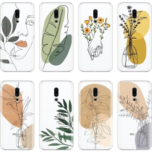 Case For Meizu 16th 16x 15 Lite 16 Plus Silicone Soft Aesthetic Flower Art Back Cover For Meizu U10 U20 Pro 6 7 Plus Phone Case