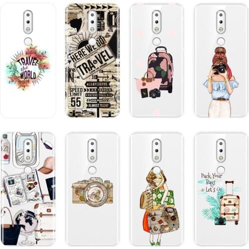 For Nokia 7.1 6.1 5.1 3.1 2.1 Plus Phone Case Silicone Travel Girl Camera Cartoon Soft Back Cover For Nokia 2.1 3.1 5.1 6.1 7.1