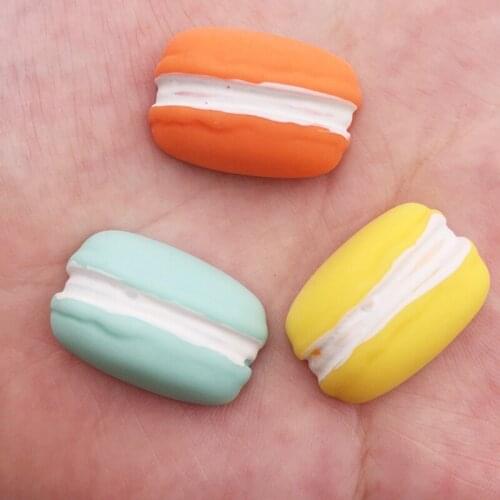 Resin Mix Colorful Kawaii Simulation Macaroon Flatback Cabochon Stone 10PCS Scrapbook DIY Decor Home Figurine Crafts OF931