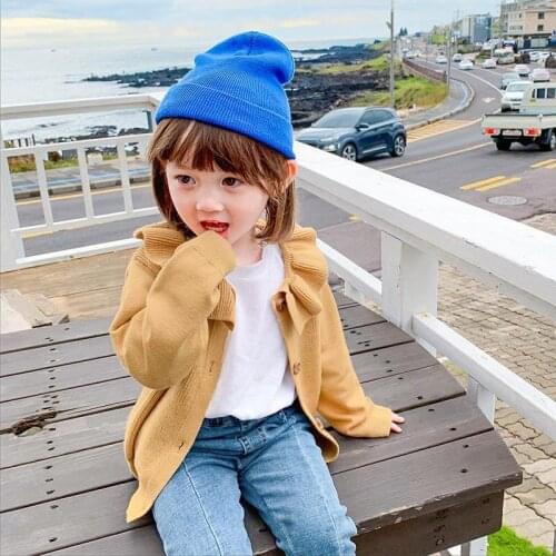 Girls Spring and Autumn Sweater New Childrens Knitted Cardigan Korean Style Childrens Clothing 1-13 years old Kids Clothes