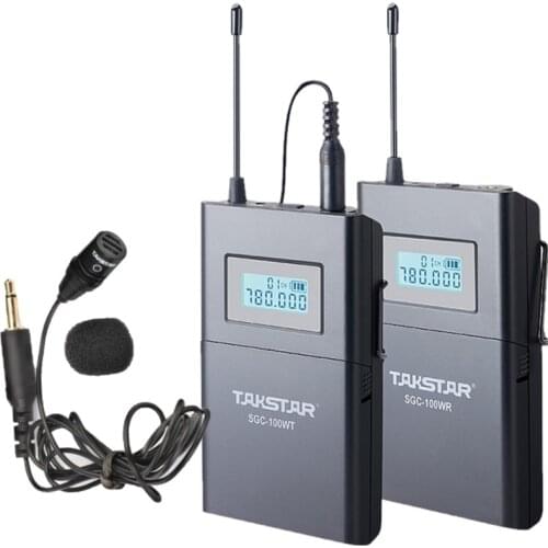 Takstar SGC100W/SGC-100W Wireless Lavalier Lapel Microphone System for Canon Nikon Sony DSLR Camera Camcorders Audio Recorder