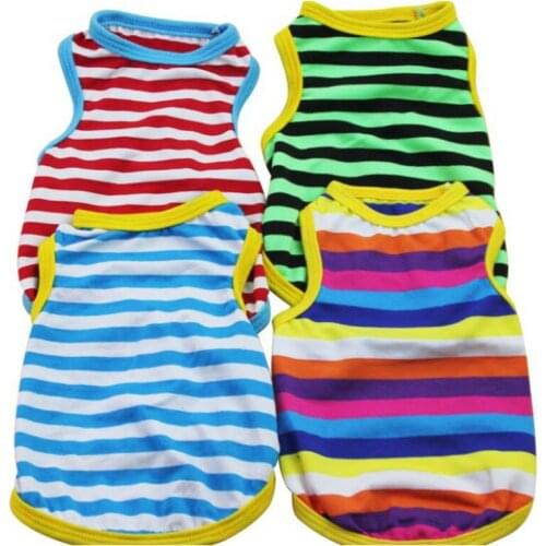 YooLook Stripe Dogs Clothes 2021 Rainbow for Small Medium Summer Pets Vest Loose Ropa Para Perros