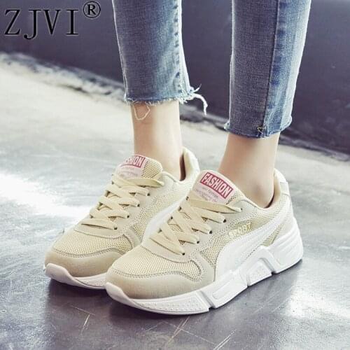 ZJVI 2020 Woman Fashion Casual Shoes For Women Sneakers Spring Autumn Lace Up Summer Platform Mesh Fashion Flats Ladies Dad