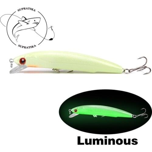 1Piece 120mm 17g Isca Artificial Minnow Luminous Bait Wobblers Crankbait With 2 Treble Hooks For Sea Fishing Lure Pesca