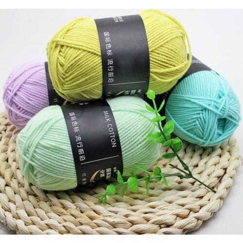 1Pcs DIY Sweater Milk Cotton Yarn Knit Blanket Tools Anti-Static Wool Crochet Yarn Soft Hand Knitting Supplies 22 Colors