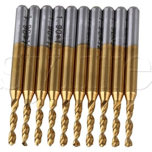 10pcs 3.175mm Steel Titanium PCB Drill Bits 1.9mm Blade Dia High Hardness