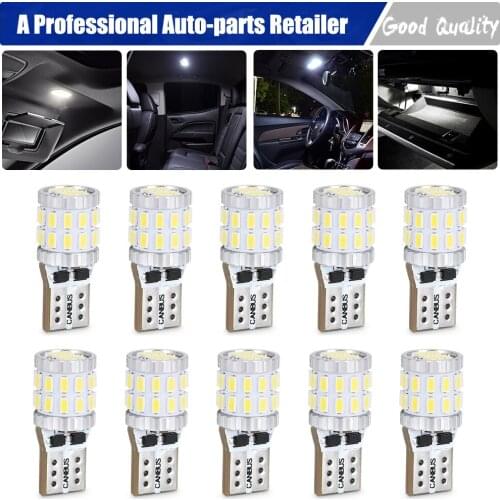 10PCS W5W T10 LED Bulbs Canbus For Car Parking Position Lights Interior Light For BMW VW Mercedes Audi A3 8P A4 6B BMW E60 E90