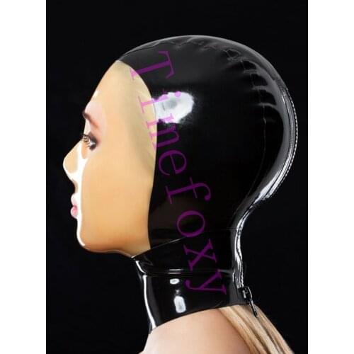 100% Latex Mask transparent face mask Halloween hood Rubber face mask latex gear for party cosplay