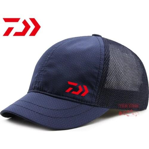 2021 Daiwa Fishing Cap Mens Outdoor Fishing Sunhat Mountaineering Quick-drying Mesh Cap Breathable Sports Riding Windproof Cap