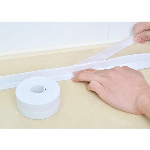 2021 Bathroom Shower Sink Bath Sealing Strip Tape White PVC Self adhesive Waterproof Wall Sticker for Bathroom Kitchen