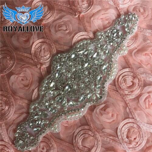 30 pcs) Clear Rhinestones Appliques Trim For Clothes Shiny Crystal Pearl Beaded Applique Patches Strass For Sash Belt Headband