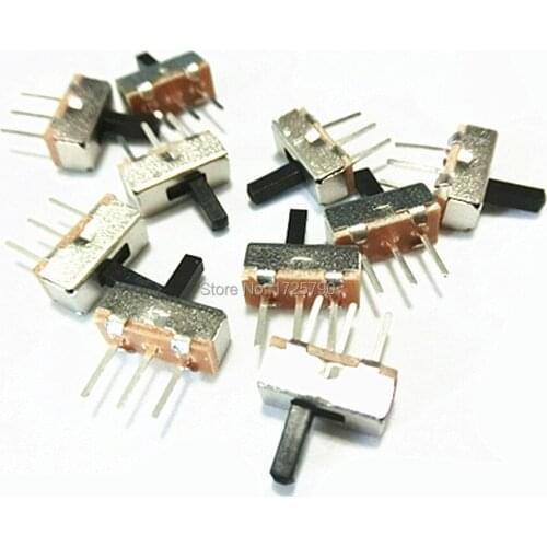 50pcs 1 Way 2 Position SPDT 3 Pin 1P2T Slide Switch PCB Mount SS12D00G3 for DIY Kits