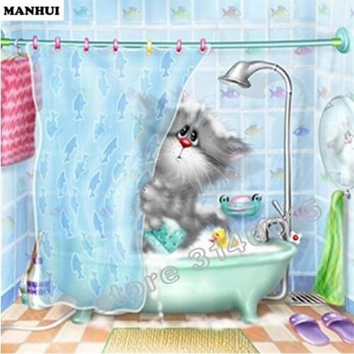 DIY Diamond Painting Animai Cat Pattern Needlework Mosaic Full Square Drill 5D Diamond embroidery Decor Painting BFC023