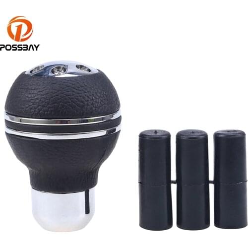POSSBAY Auto Car Manual MT Gear Shift Knobs Stick Shifter Transmission Leather Universal for VW BMW Peugeot Ford Honda Decor