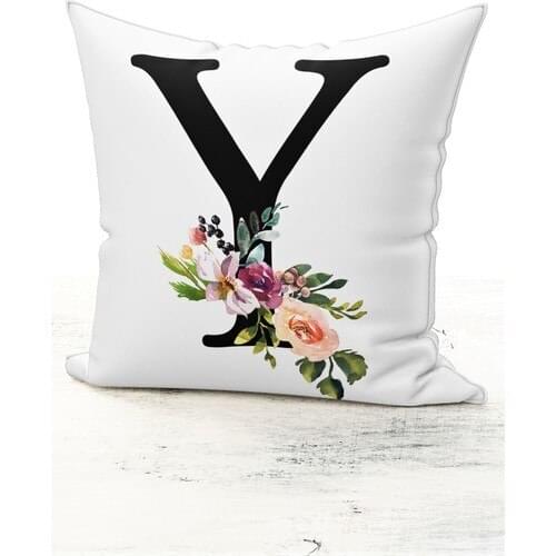 Bk Home Decor Letter Pillow decorate Modern White Y Pillow decorate Case