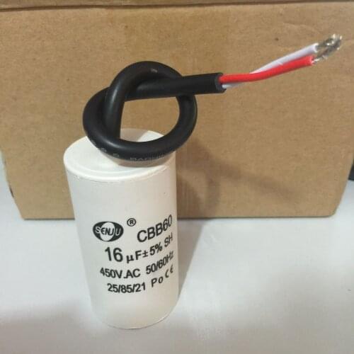 CBB60 Polypropylene Film Motor Run Capacitor 450VAC 16UF