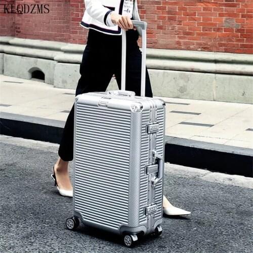 KLQDZMS 20"24"26"29inch Aluminum Frame Rolling Luggage Spinner Men Trolley Travel suitcase Women Carry On Suitcases