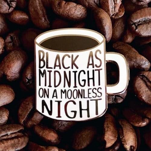 Twin Peaks Black As Midnight on a Moonless Night Brooch Pins Enamel Metal Badges Lapel Pin Brooches Fashion Jewelry Accessories