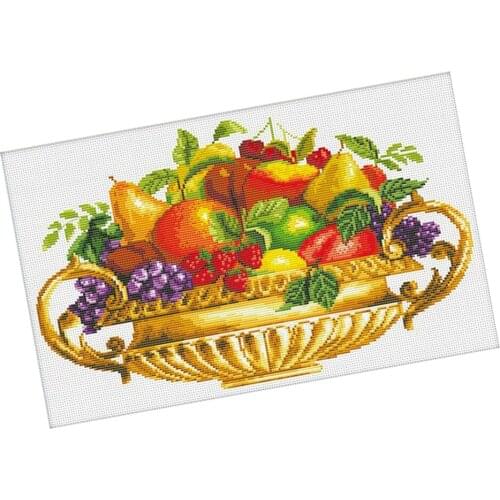 Fruits Stamped Cross Stitch Starter Kit DIY Needlework Craft 11CT 55x36cm