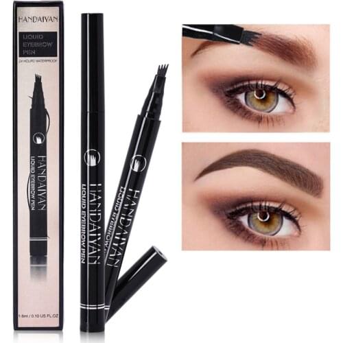 Handaiyan Microblading Pencil Liquid Eyebrow Pencil Tattoo Sense Super Durable Crayon Waterproof Long Lasting 4 Fork Brown Black