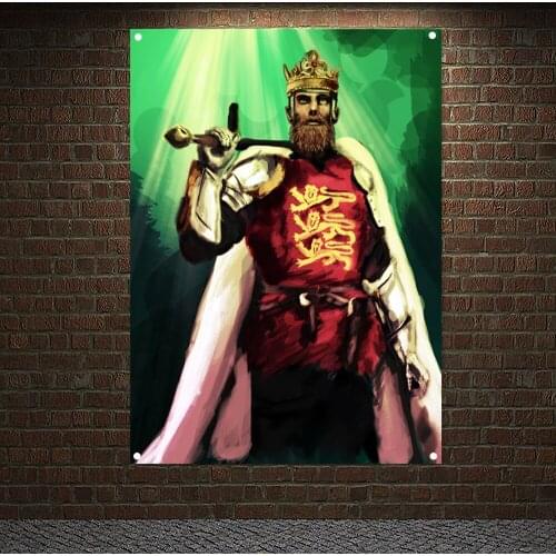 Masonic Flag Knight Templar Order Posters Vintage Print Painting Medieval Warrior Armor Banner Polyester Hanging Cloth Sticker