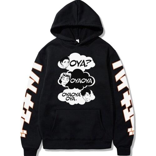 Oya Oya Oya Haikyuu Men Hoodie Kuroo Anime Bokuto Manga Shoyo Volleyball Novelty Pullover Long Sleeve